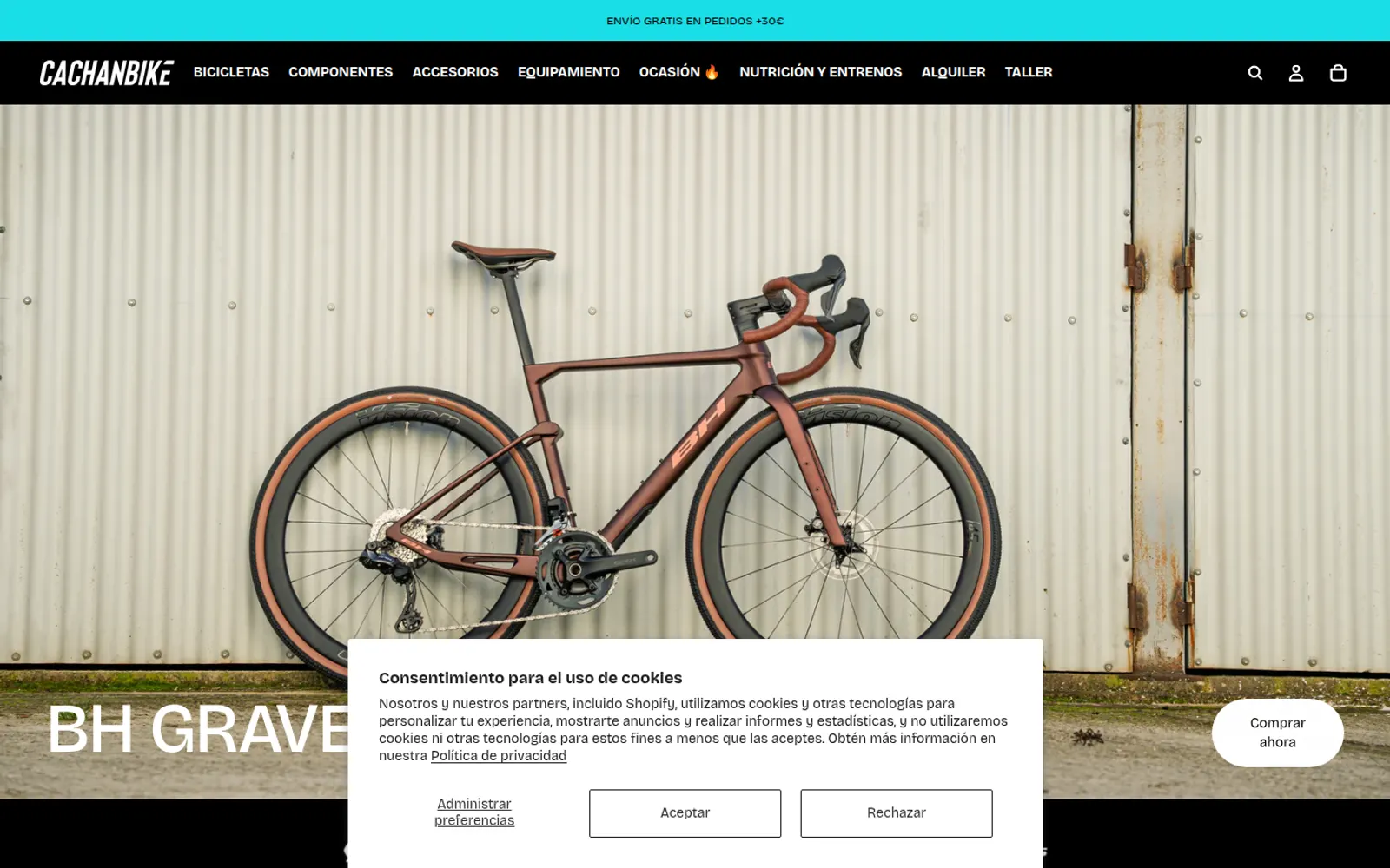 Captura de la web de Cachan Bike